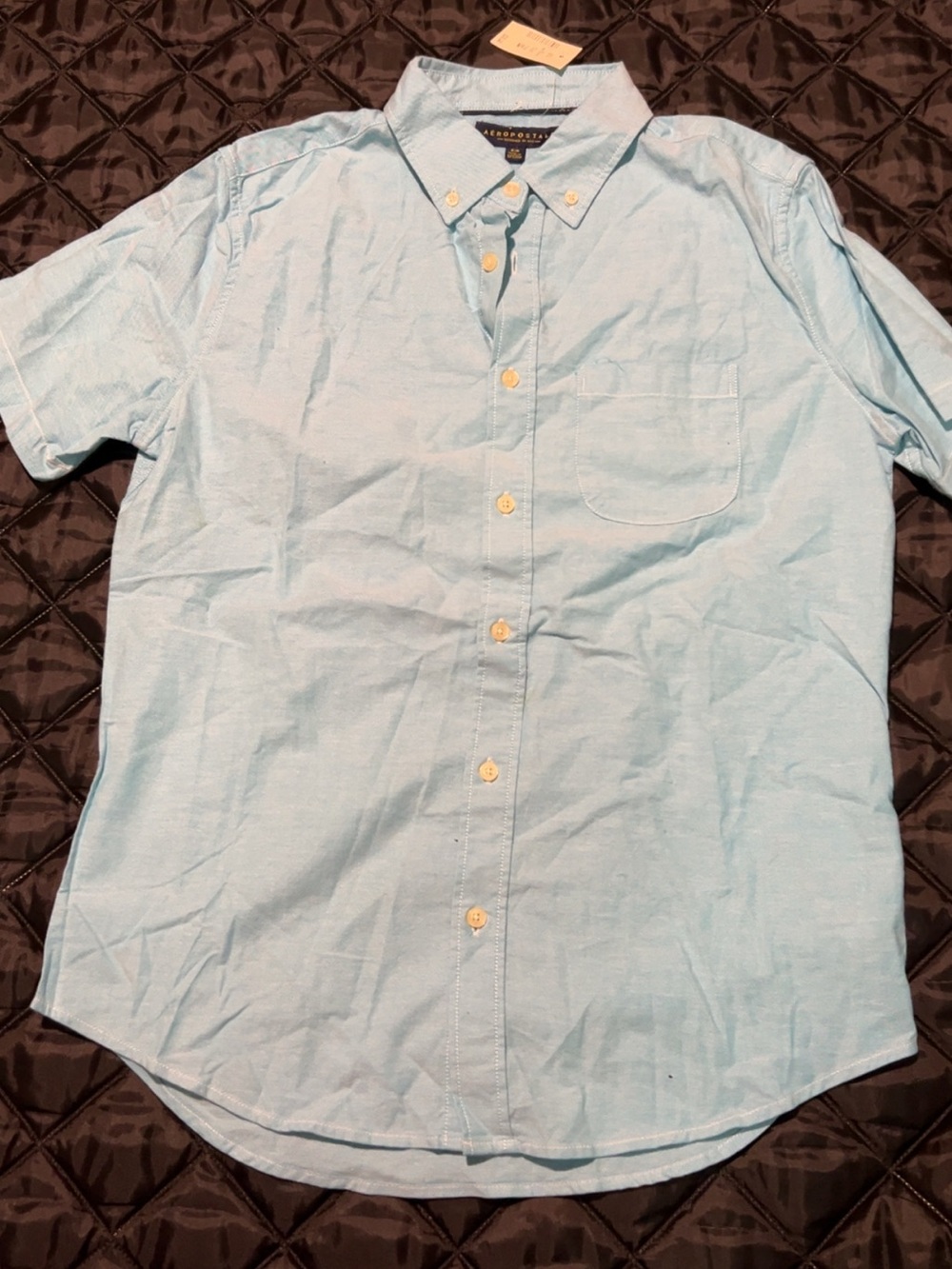 Aeropostale Light Blue Short Sleeve Button-Down Shirt